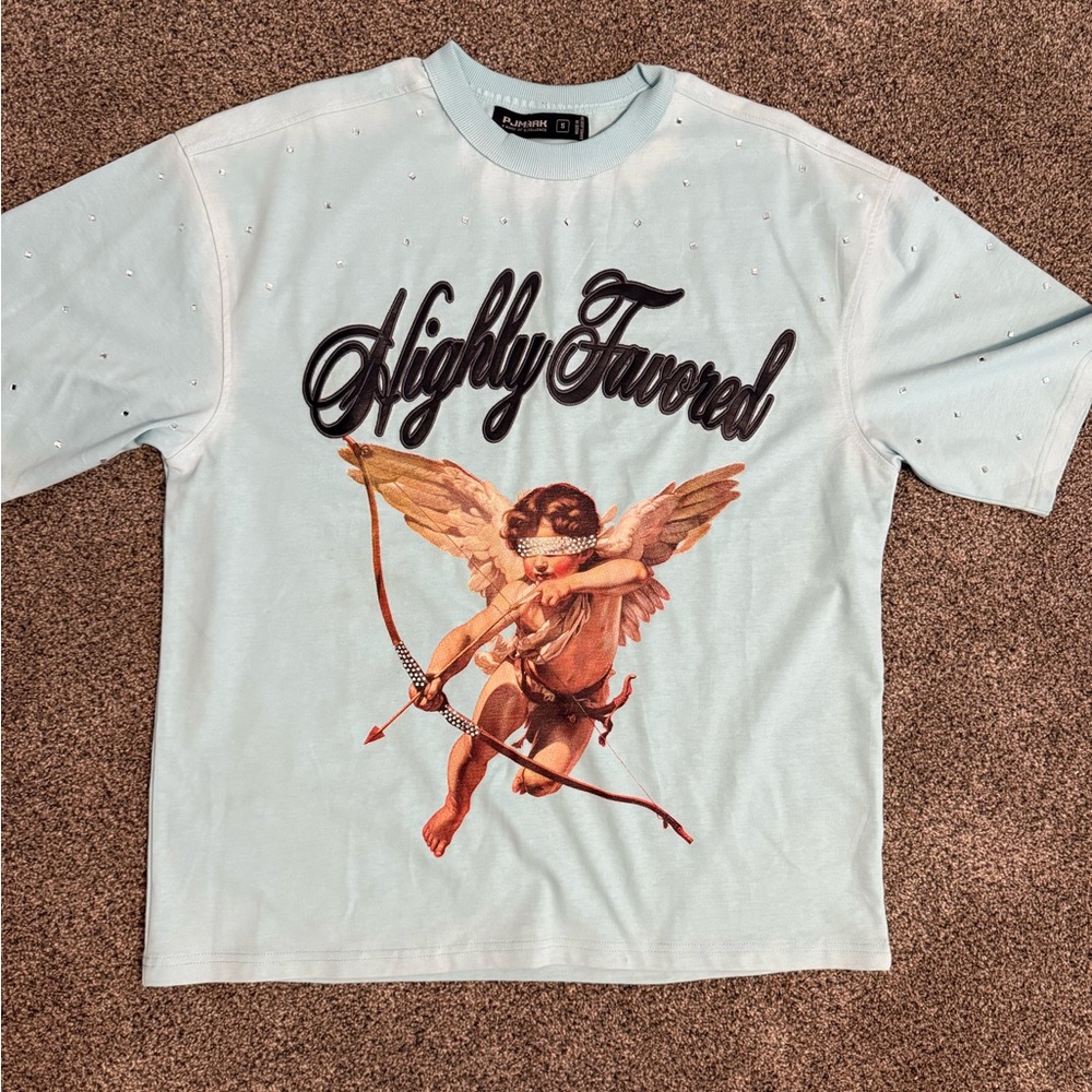 Highly Favored Graphic Short Sleeve Tee - Light Blue